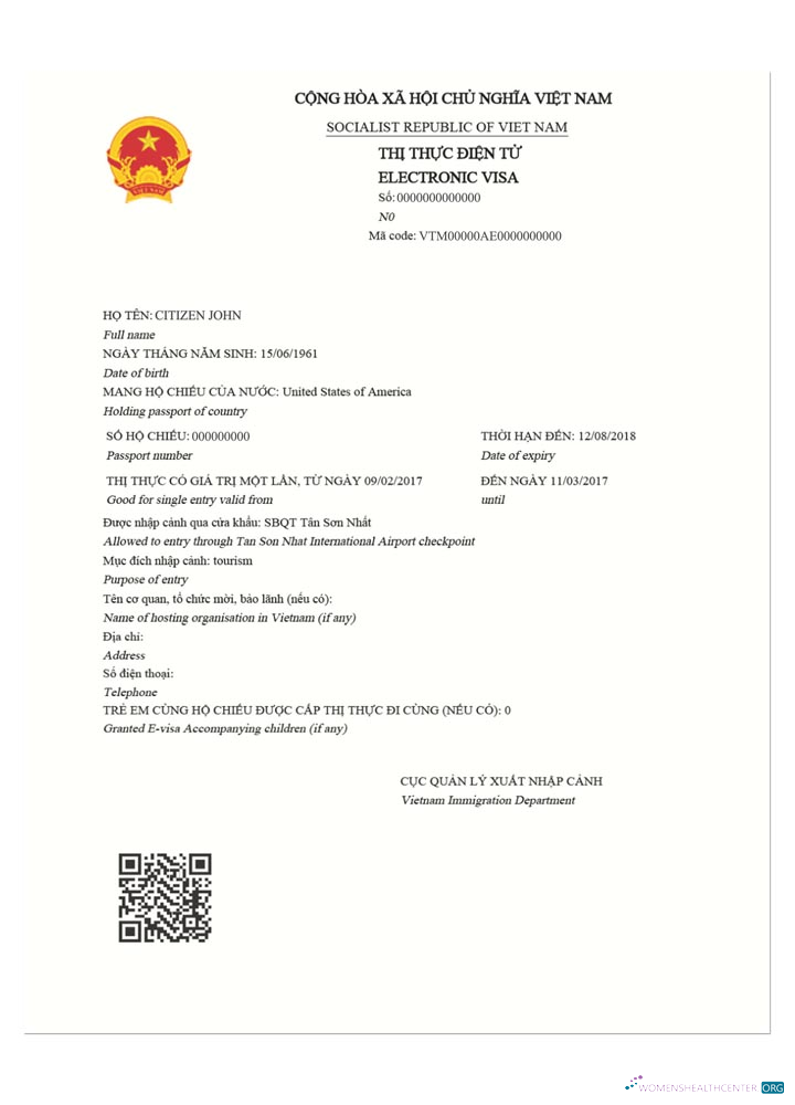 Download VIETNAM e visa Photoshop template